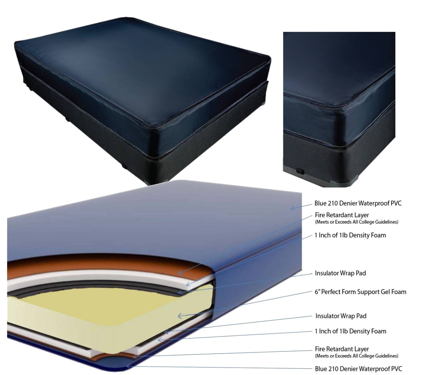 VYL006-Foam Support 8" Mattress 2 sided