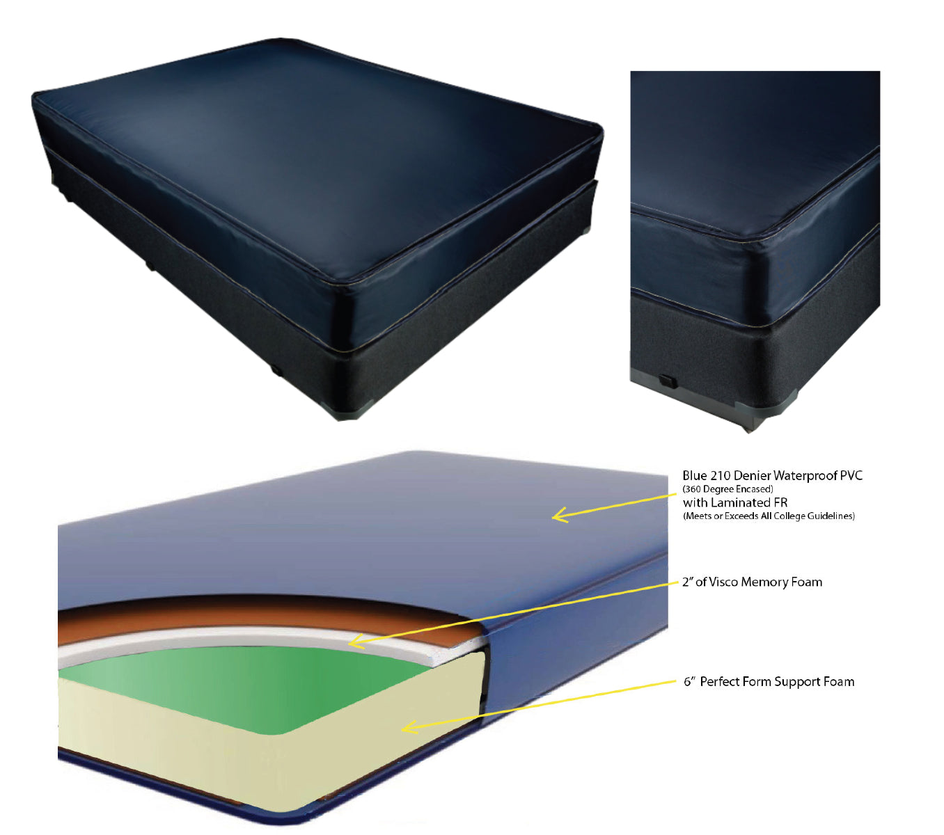 VYL012-Memory Foam Support 8" Mattress 1 sided