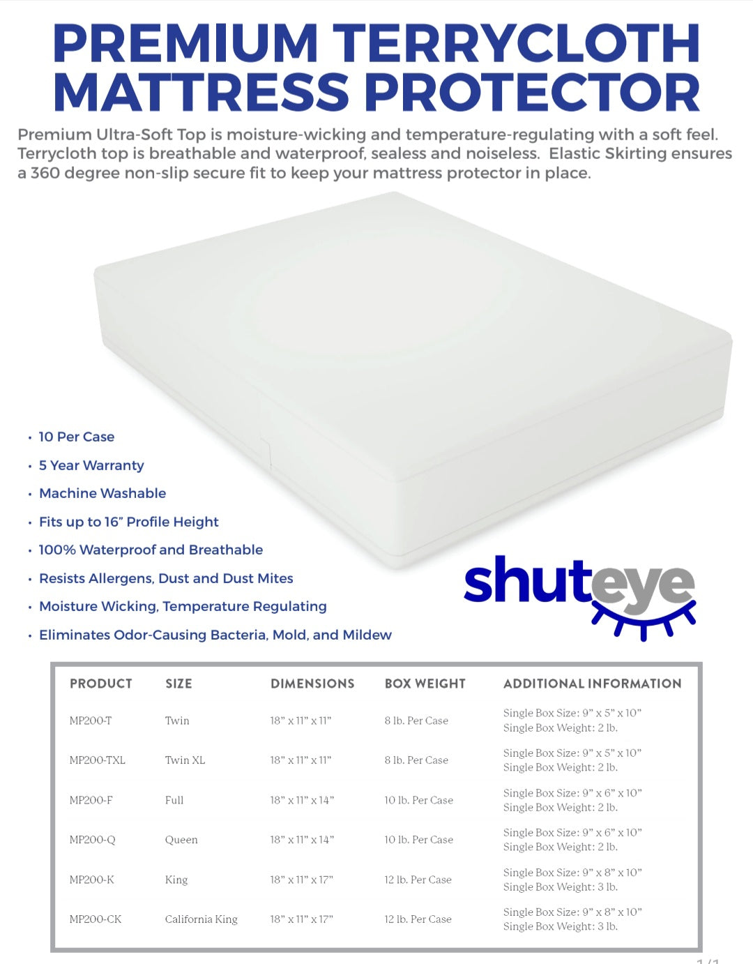Premium Terrycloth  Protector(FX200)